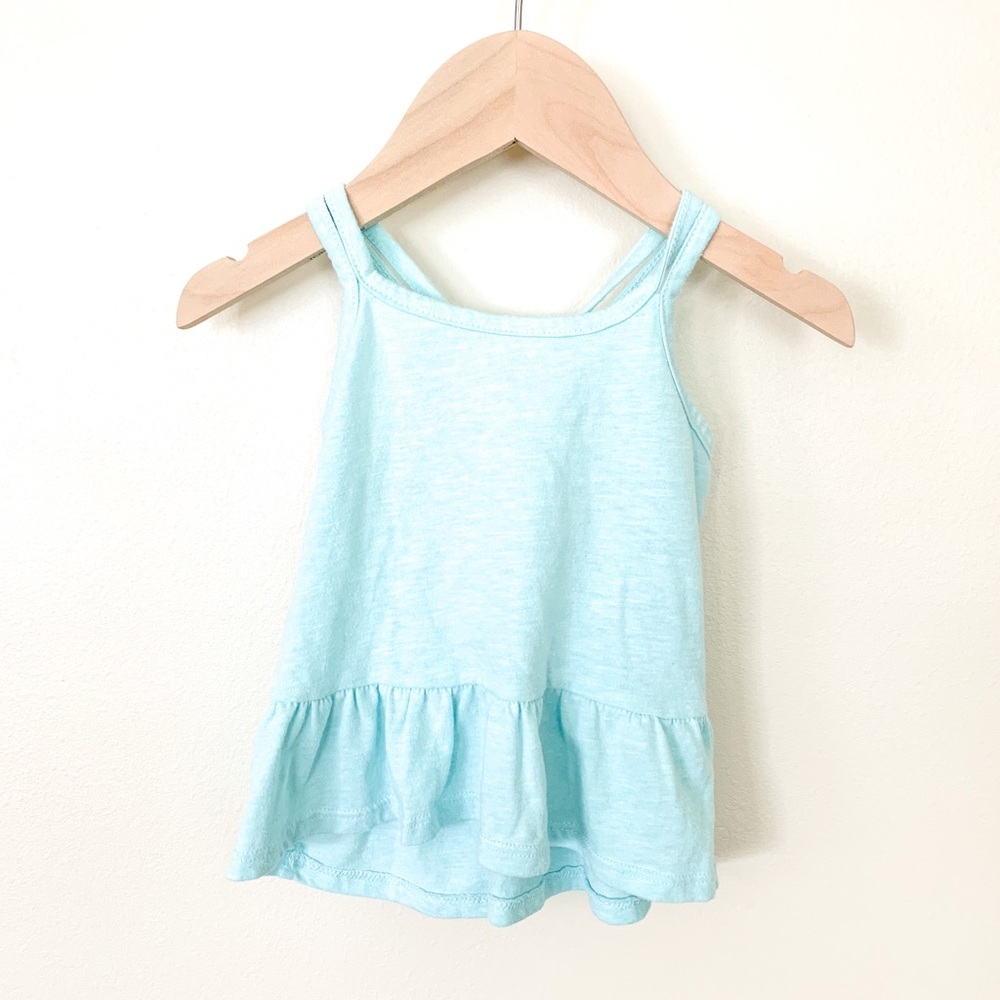 Okie Dokie | Baby Girl Tank Top Blue 12 Month